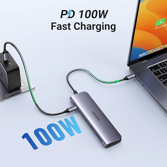 UGREEN Revodok 1071 USB C Hub for Laptop 7 in 1 Dock 4K HDMI, 100W PD Charging, USB-C & 2 USB-A 5Gbps Data Ports, SD/TF Card Reader for MacBook Pro/Air, iPad Pro, XPS, Thinkpad