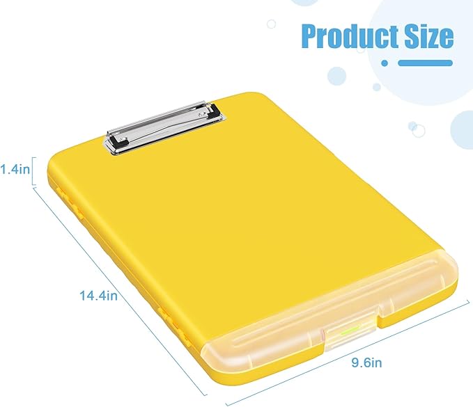 Hongri Clipboard with Storage with Pen Holder, Folder Nursing Clip Board 8.5 x 11 Foilo-Side Opening, High Capacity, Light Weight for Teachers, Classroom. Size 14 x 9.6 x 1.2 in(Yellow)