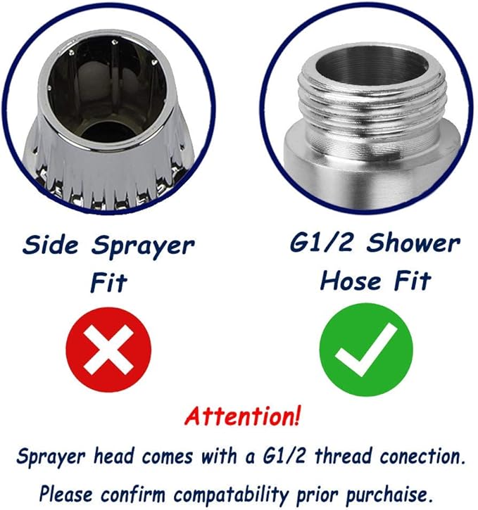 Stainless Steel Sprayer Head w/Thermal Grip-Bidet Spray w/Brushed Chrome Finish - Cloth Diaper Shattaf - Pet Wash