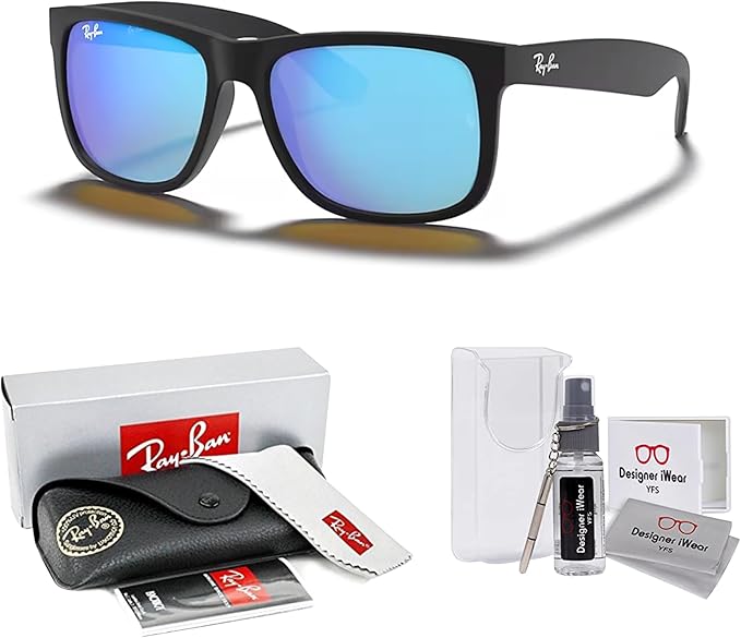 Ray-Ban RB4165 JUSTIN Sunglasses For Men For Women+BUNDLE with ACCESSORY EYEWEAR KIT