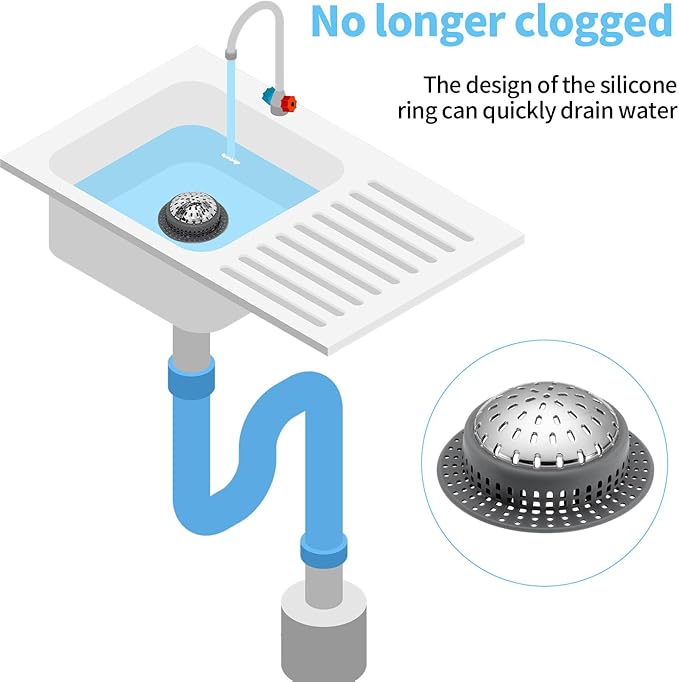 Shower Drain Hair Catcher, Shower Drain Cover, Bathtub Drain Hair Catcher for Pop-Up & Regular Drains