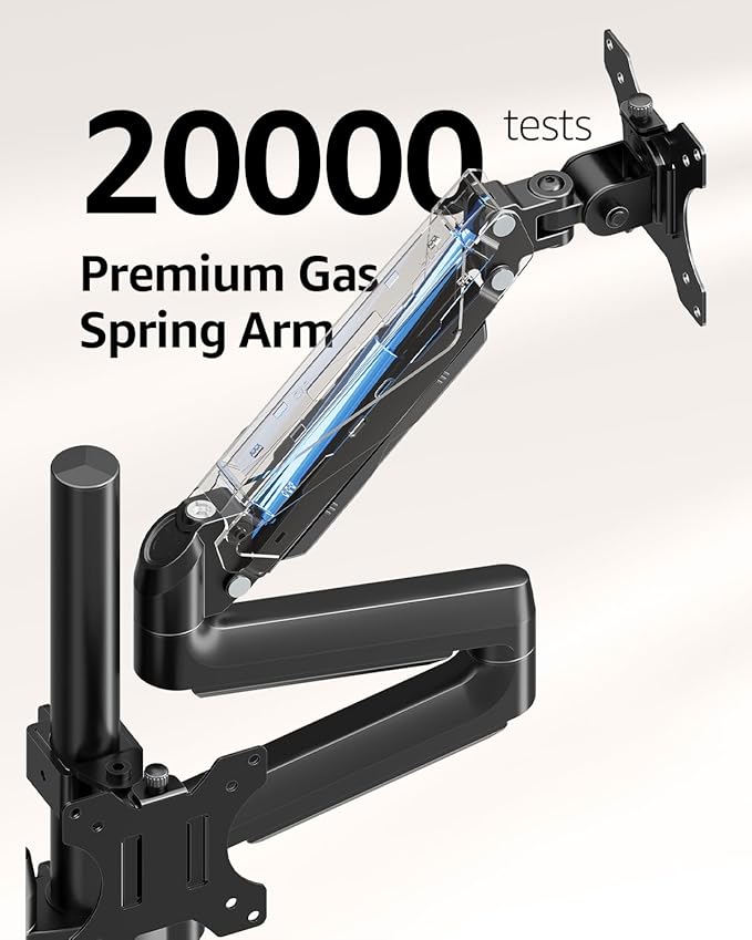 MOUNTUP Triple Monitor Mount, Triple Monitor Desk Mount for Max 27 inch Computer Screens, 3 Monitors Stand for Desk, Monitors Arm with Swivel, Tilt, Rotation, Each Arm Holds 4.4-19.8 lbs