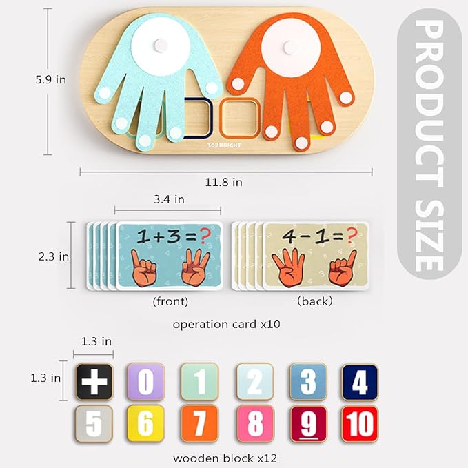 TOP BRIGHT Preschool Learning Toys for Toddlers 3-4, Montessori Toys for 3-5 Year Old Boys Girls Birthday Gifts, Educational Number Blocks Math Manipulatives