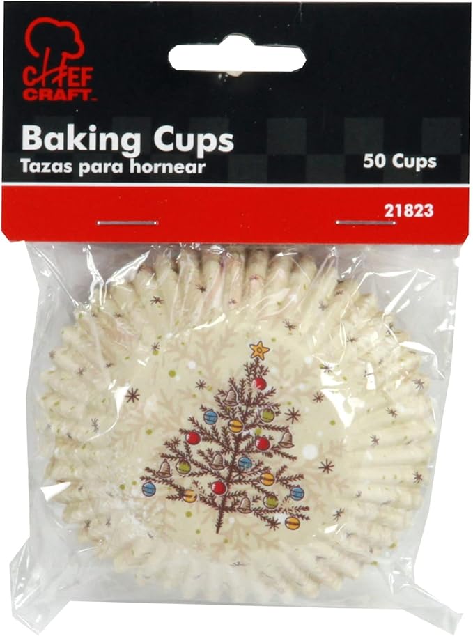 Chef Craft Paper Patterned Cupcake Liners, 50 Count, Off White/Green/Blue/Yellow/Red