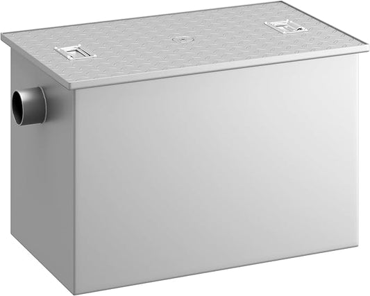 14 LB Commercial Grease Interceptor 7 GPM, Grease Trap with 2" Non-Threaded Connections, perfect ofr Kitchen, Restaurant, Hotel, Bar, Cafe, School