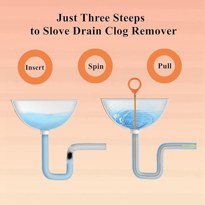 35 Inch Drain Snake Hair Clog Remover Tool, Long Flexible Anti-Break Steel Plumbing Snake, for Bathroom Sink, Shower, Tub, Pipe Drain (4 Pack)