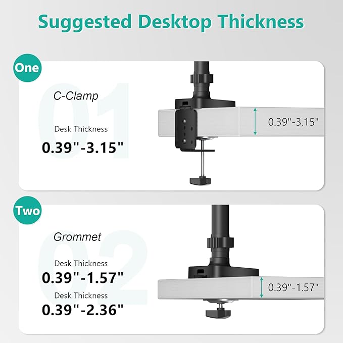 WALI Triple Monitor Mount, 3 Monitor Desk Mount with Premium Gas Spring Arm for Screens 13-27 Inch, Multiple Monitors Stand with Tilt, Swivel, Rotation, Mounting Holes 75/100 mm, Black