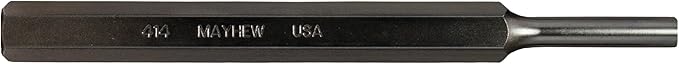 Mayhew Tools 21103 SAE Pin Punch, 1/4 x 1.25" Pin, 6" OAL x 1/2" Body, Black Oxide Finish