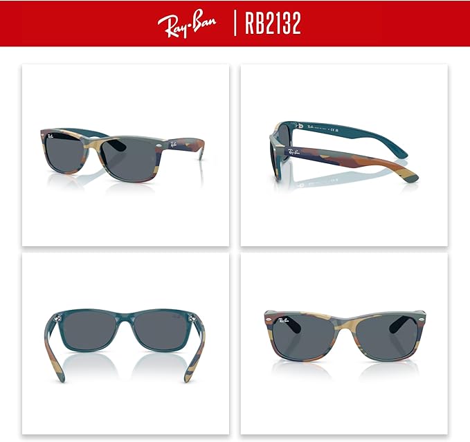 Ray-Ban RB2132 NEW WAYFARER 55MM Square Sunglasses For Men For Women +BUNDLE with ACCESSORY EYEWEAR KIT