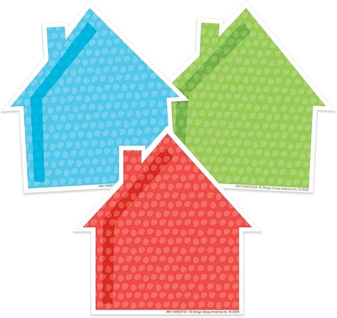Eureka A Teachable Town Assorted Houses Paper Cut-Outs, Pack of 36
