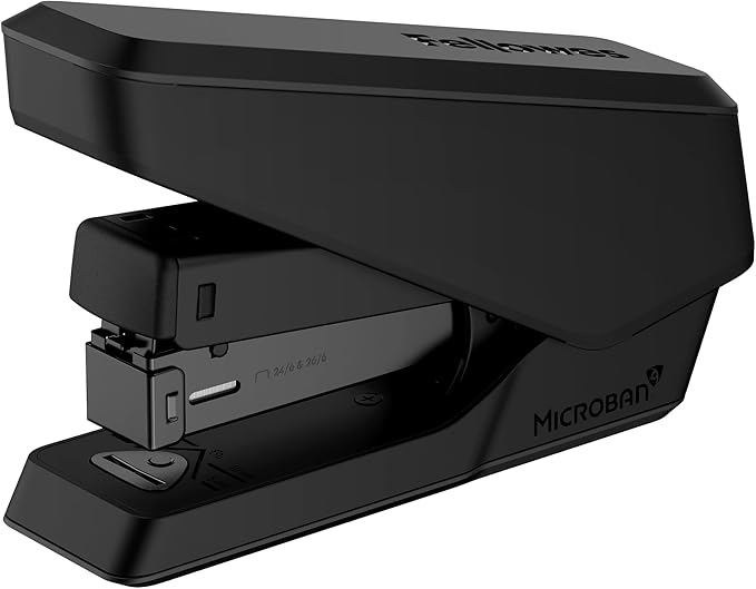 Fellowes LX840 EasyPress Office Stapler, Effortless One-Touch Small Stapler for Classroom, Home and Office, Holds Half Strip of Staples, 25 Sheet Capacity, Black