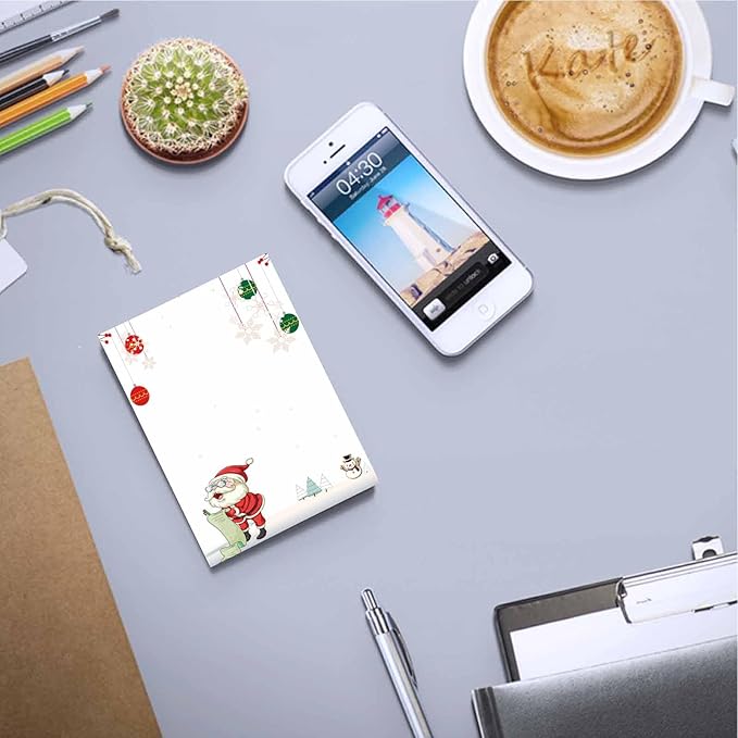 DUGUTUL 4 Christmas Notepads Holiday Notepads for Christmas Home School and Office Gifts