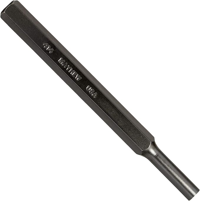 Mayhew Tools 21104 SAE Pin Punch, 5/16 x 1.25" Pin, 6" OAL x 1/2" Body, Black Oxide Finish