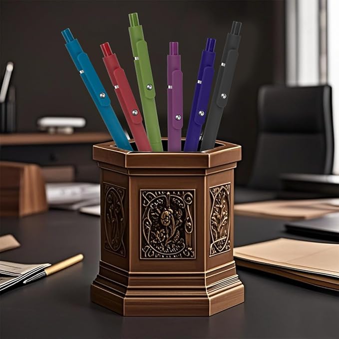 Gel Pens 6-Pack Quick-Dry Smudge-Resistant Ink, Writing Tools for School, Office, Creative Projects | Aesthetic Gift Set for Students/Teachers/Nurses/Professionals (Vintage-6PCS)