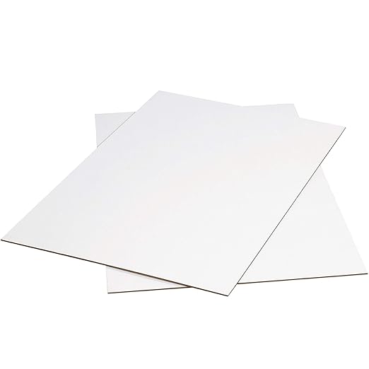 Top Pack Supply Corrugated Cardboard Sheets, 30" x 40", White, Pack of 5