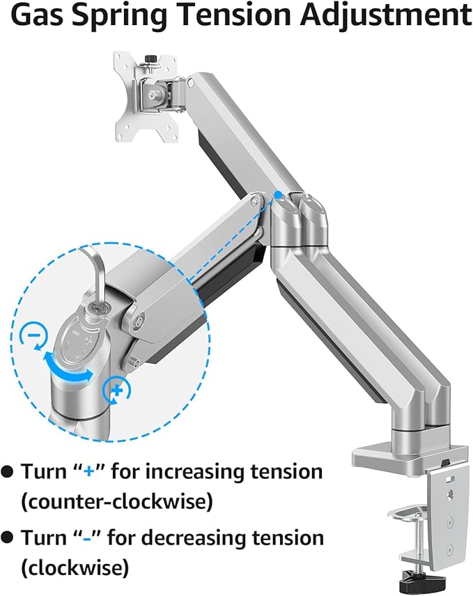 MOUNTUP Dual Monitor Desk Mount, Die-Cast Aluminum Fully Adjustable Double Monitor Arm, Computer Monitor Stand Fits 2 Screen 17 to 32 inch - Each Arm Holds 4.4-19.8LBS, MU0024