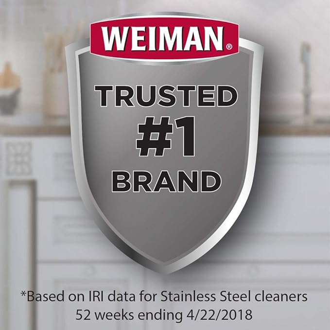 Weiman Stainless Steel Sink and Cookware Cleaner and Polish with Microfiber Cloth - 8 Ounce