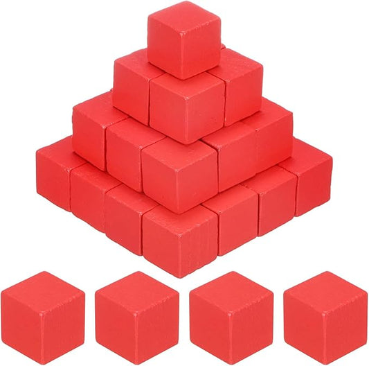 50-Pack DIY Wooden Cube, 0.4 Inch(1 Cm) Colored Natural Wood Blocks for Crafts Making Puzzle Games/Wedding/Home Decor/Dice/Building, Square Blank Block [Orange]