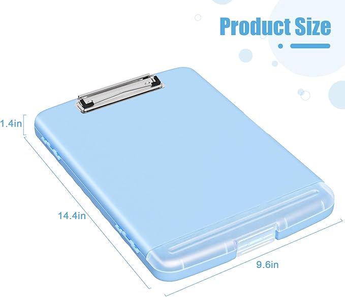 Hongri Clipboard with Storage with Pen Holder, Folder Nursing Clip Board 8.5 x 11 Foilo-Side Opening, High Capacity, Light Weight for Teachers, Classroom. Size 14 x 9.6 x 1.2 in(Blue)