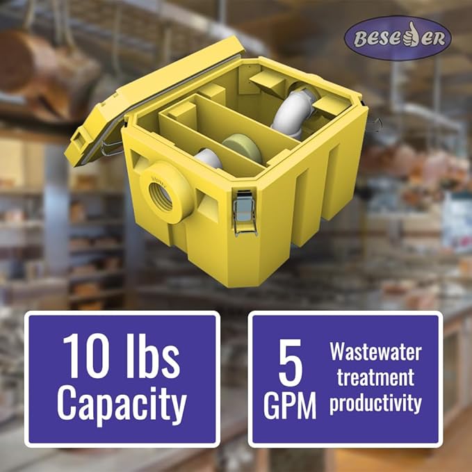 Home Grease Trap plastic 5 GPM Under Sink for Kitchen Sink