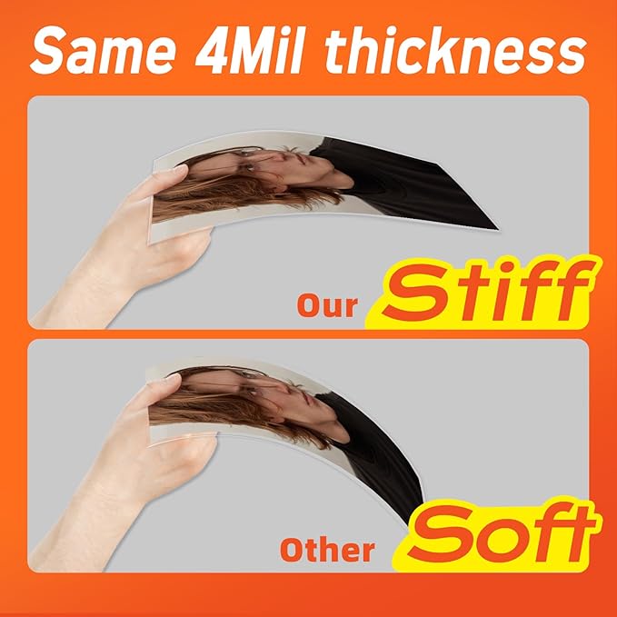 Thicker Self Adhesive Laminating Sheets 8.5 x 11 Self Sealing Laminate Sheets Lettter Size,No Machine No Heat 4mil 10PCS Clear Laminating Sheets for Protecting Documents, Photos