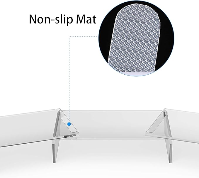 X-cosrack Clear Acrylic Monitor Stand Riser, 3 Shelves Adjustable Dual Monitor Stand with Anti-Slip Mat, Premium Desk Organizer for Home Office, Laptops, PCs, Printers, TVs