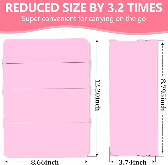 Nursing Clipboard Foldable Edition Aluminum 4 Layers Pocket Size Size Pen Clip Pocketfor Nurses Students School Doctor- Pink Without Cheat Sheets