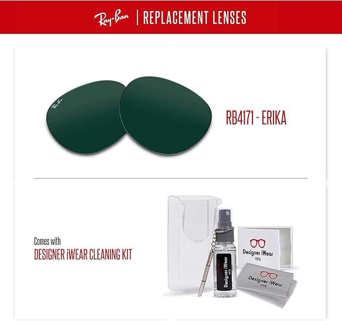 Ray-Ban Original RB4171 ERIKA Replacement Lenses For Women+BUNDLE with ACCESSORY EYEWEAR KIT