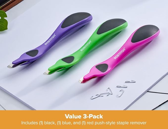 Bostitch Office Professional Magnetic Easy Staple Remover, Staple Puller Stick for Office, Home & School - Assorted Colors, 9 Pack
