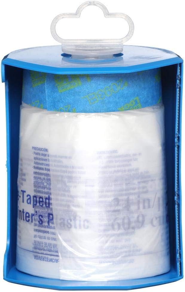 3M PTD2093EL-24-S 24" X 90' Pre-Taped Painter's Plastic with Dispenser