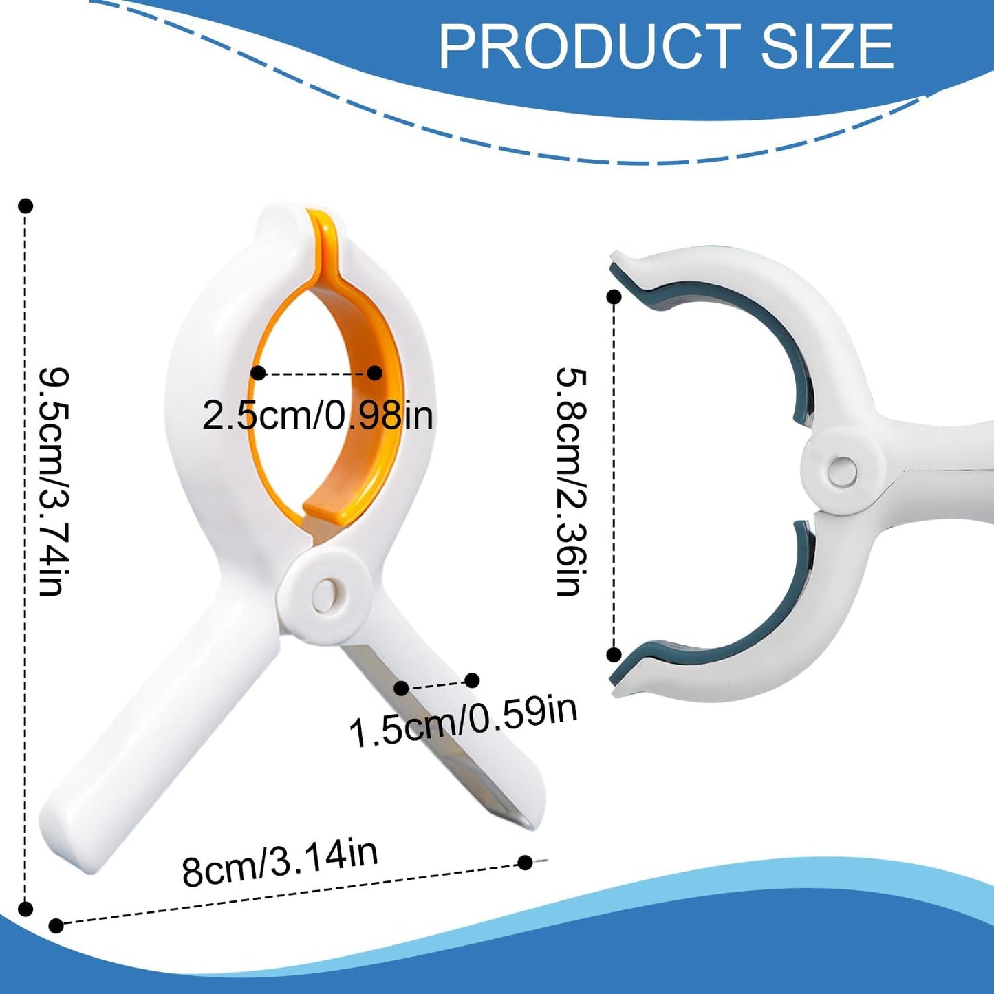 Extra LargeTowel Clips for Beach Chairs 3 Pack,3.7 Inch Beach Towel Clips,Towel Clips Strong gripping Power Suitable for Family Vacation and Poolside Leisure