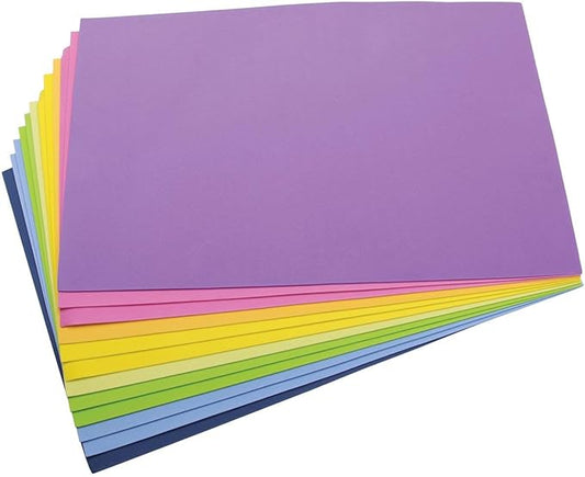 Darice Foam Sheets 12-Inch by 18-Inch, 12/Pkg, Fashion Colors