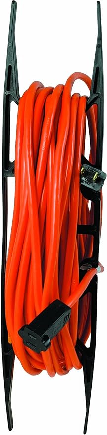 Woods Light Duty Extension Cord Wrap - Holds Up to 100 Feet of 16/3 Cord - Durable H-Frame-Cord Reel with Built-In Carrying Handle - Black,(Pack of 12)