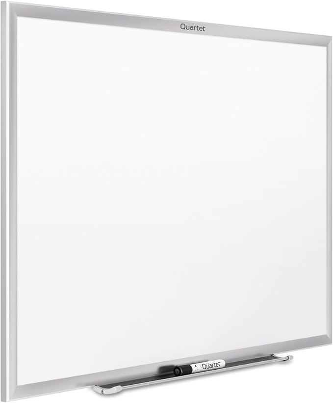 Quartet Magnetic Dry Erase White Board, 48"W x 36"H Whiteboard, Nano-Clean Surface Resists Ink Stains, Silver Aluminum Frame (SM534)