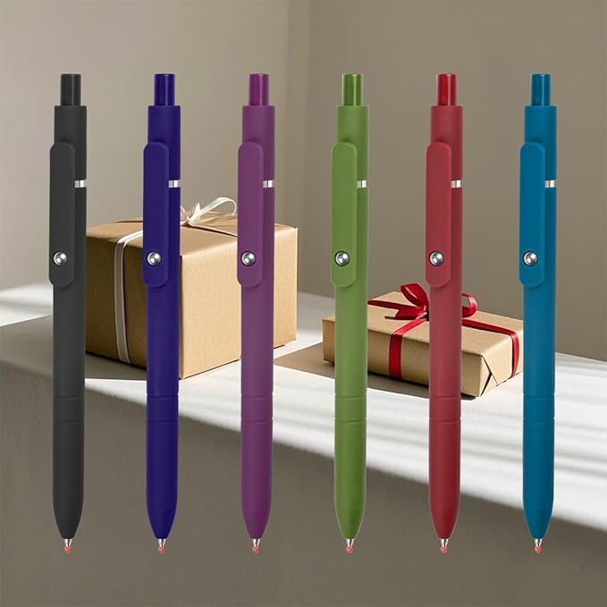Gel Pens 6-Pack Quick-Dry Smudge-Resistant Ink, Writing Tools for School, Office, Creative Projects | Aesthetic Gift Set for Students/Teachers/Nurses/Professionals (Vintage-6PCS)