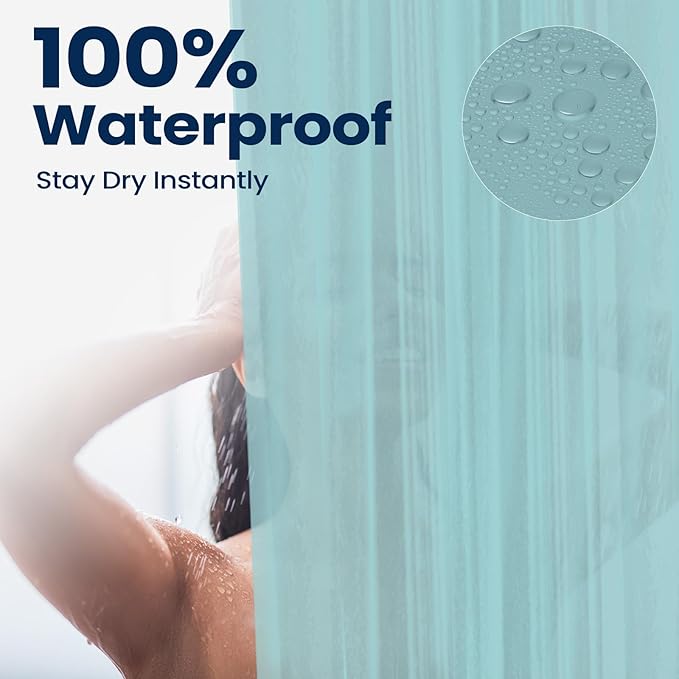 downluxe Blue Shower Curtain Liner, PEVA Lightweight Plastic Shower Liner with 3 Magnets, 72" x 72" Waterproof Bathroom Curtain