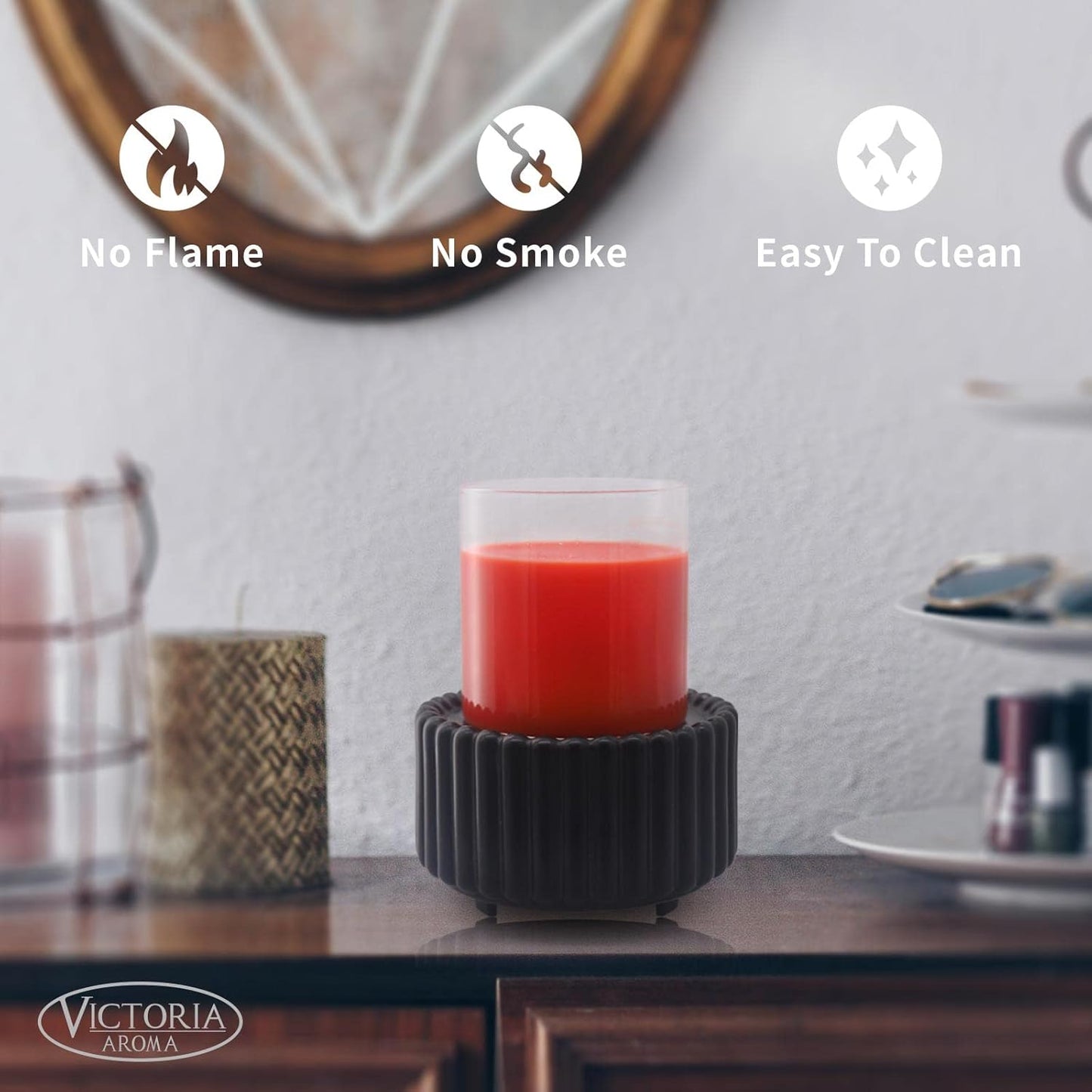 Ceramic Wax Melt Warmer 3-in-1 Candle Wax Warmer for Scented Wax Melter Electric Fragrance Wax Burner for Home Office Bedroom Gift & Decor…