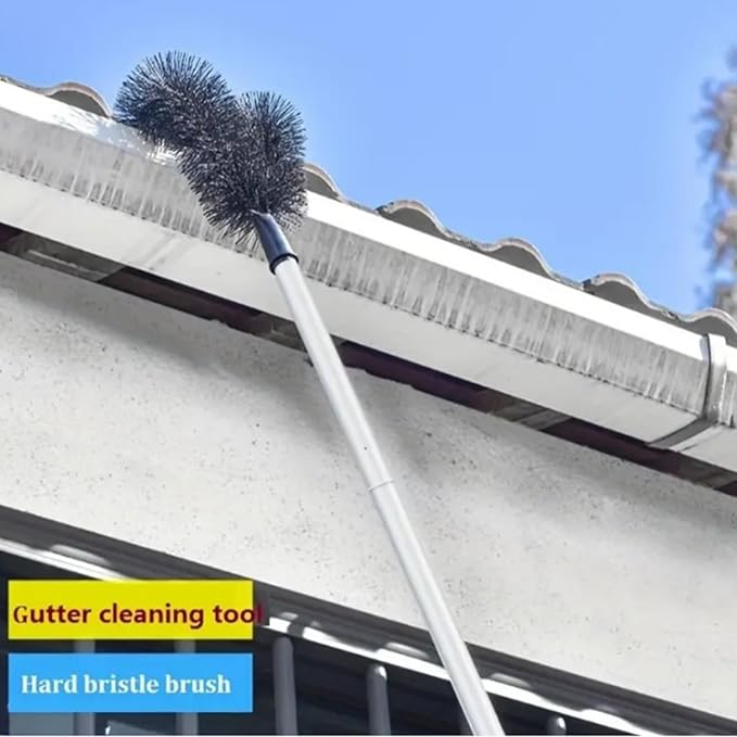 Multi-Angle Adjustable Brush Head For Curved Drains & Clogged Downspout Maintenance Flexible Drain Brush Attachment