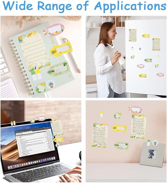QPIXVB Gifts for Plant Lovers,Plant Sticky Notes,Plants Gifts for Women,Plants Themed Office Supplies,Pastel Post It Notes,Camping Gift,Self-Stick Note Pads for Home School Supplies Small Gift