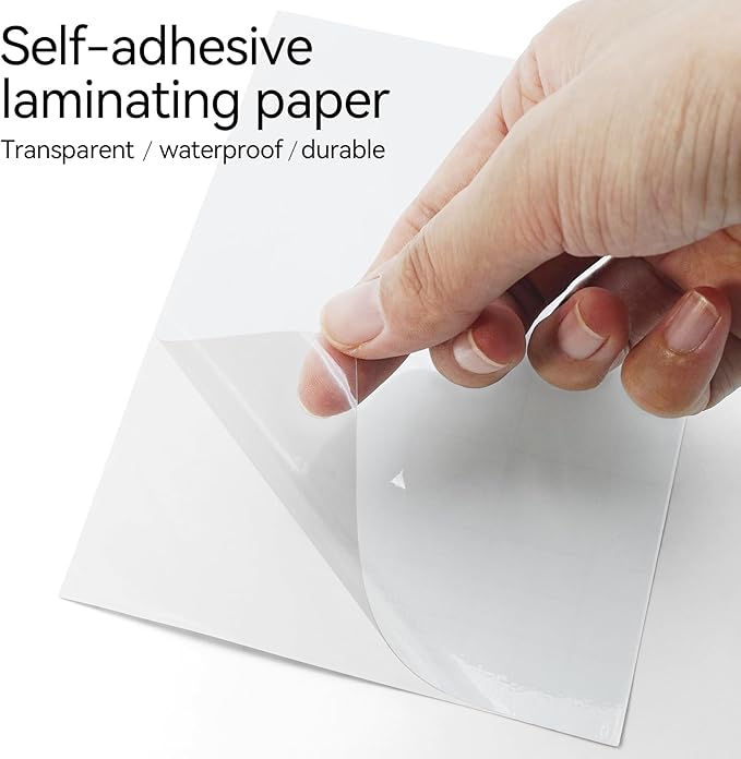 100 Pack 3x5inch Self Adhesive Laminating Sheets,Clear Self Sealing Index Card Laminating Pouches for Luggage Tag & Work Permits Pass Cards&Photos & Index Cards No Laminating Machine Needed