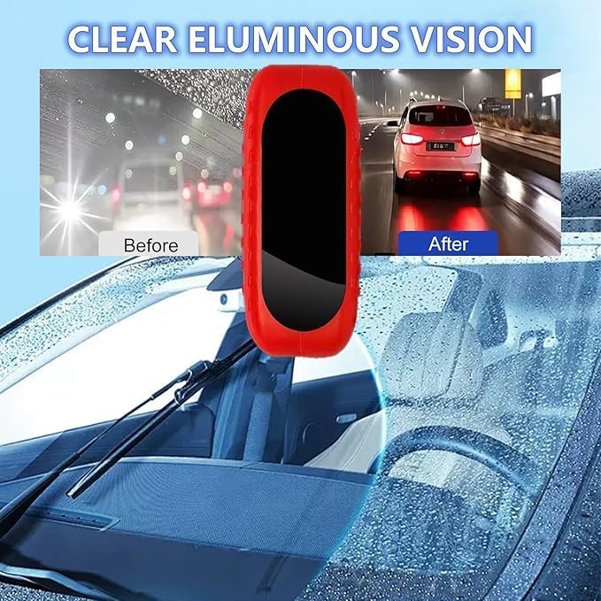 Car Glass Oil Film Cleaner, Hydrophobic Glass Coating for Windshield Improves Clarity and Visibility, Universal Car Glass Oil Film Removal Anti-rain Mist Cleaning Wipes Brush for All Vehicles (2Set)