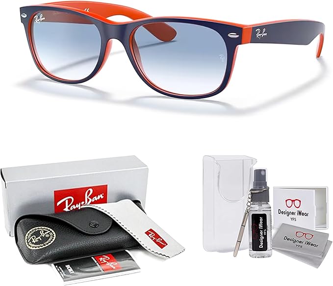 Ray-Ban RB2132 NEW WAYFARER 55MM Square Sunglasses For Men For Women +BUNDLE with ACCESSORY EYEWEAR KIT