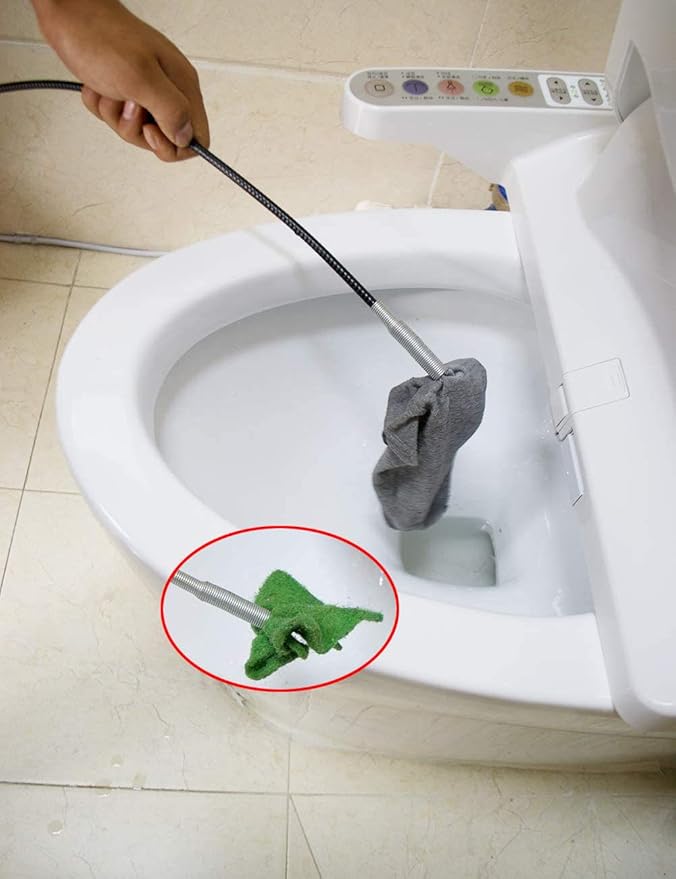 Drain Snake Drain Clog Remover Flexible Grabberable Pick Up Cleaning Tool Reacher Claw Stick, Drain Auger Grab Trash Hairs from Drain,Sink,Bathroom Tub Toilet Hose (35.4 Inch Drain Snake)