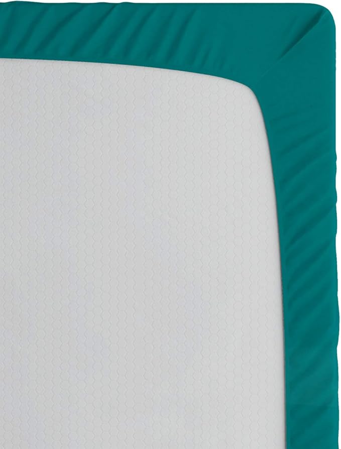 Ambesonne Mushroom Fitted Sheet, Smiling Funky and Shapes with Polka Dots and Stripes, Bed Cover with All-Round Elastic Deep Pocket for Comfort, Full Size, Dark Seafoam Multicolor