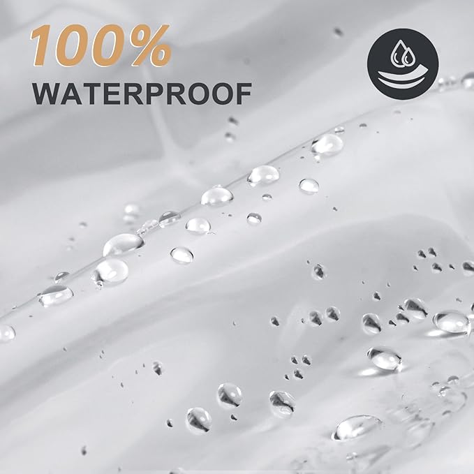 AmazerBath Heavy Duty Shower Curtain Liner 12 Gauge, 72 x 96 Inches Clear Shower Curtain Liner with 3 Clear Stones and 12 Grommet Holes, Weighted Plastic Shower Liner