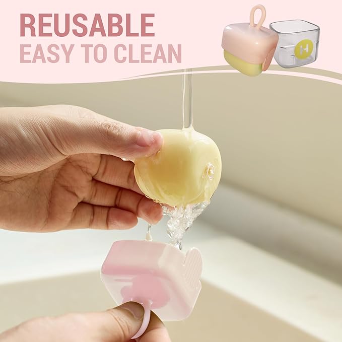 Mini Lint Roller,Washable Sticky Roller Reusable Lint Remover Portable Pet Hair Remover for Clothes,Travel Household (Pink)