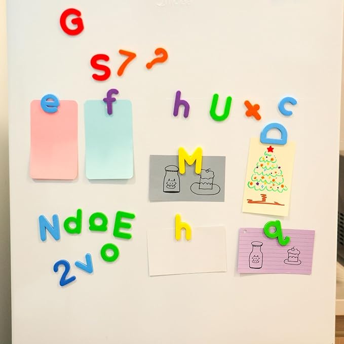 LovesTown Magnetic Letters and Numbers Set for Kids, Educational Alphabet Learning Magnets, Colorful Refrigerator Toy, 112 PCS (Pack of 2)