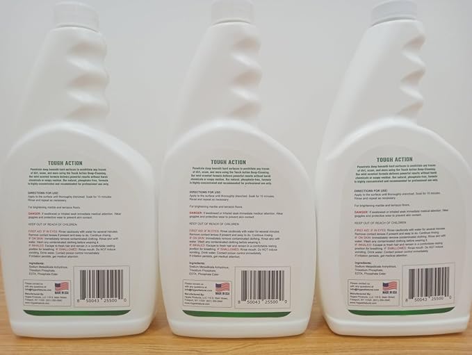 Hygea Natural Tough Action Tile & Grout Cleaner Duo - Deep Cleans Dirt & Scum, Conditions & Enhances Stone Color - Acid-Free & Residue-Free Formula (Ready to Use 24 oz, Pack of 3)