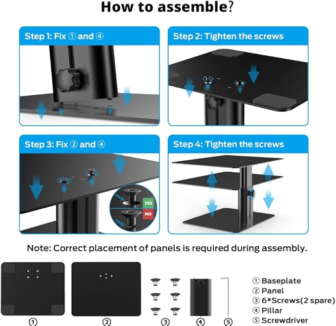 BoYata Monitor Stand, Adjustable Monitor Riser Metal Computer Stand Compatible with TV, PC, Laptop, Computer, iMac, and All Screen Display-Black