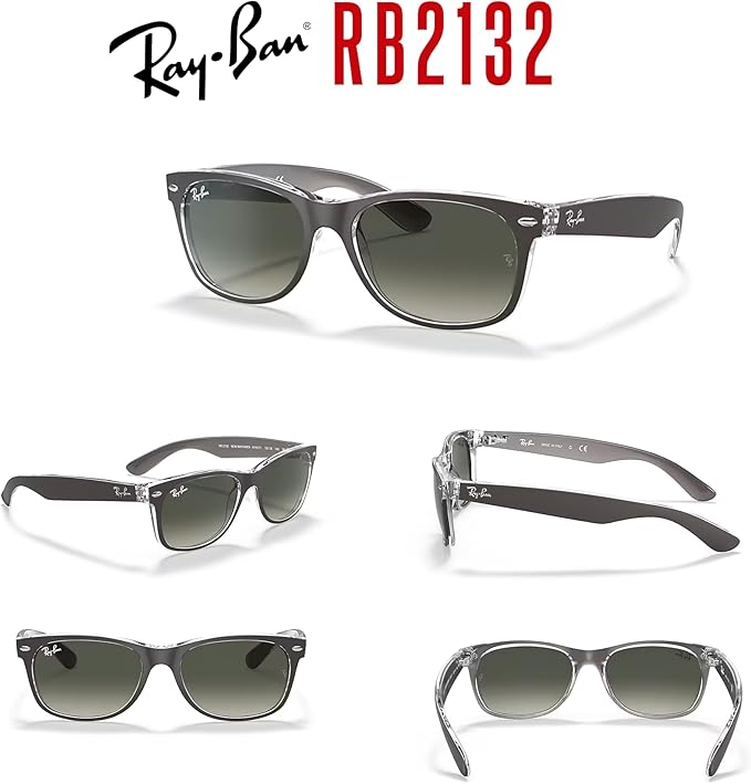 Ray-Ban RB2132 NEW WAYFARER 55MM Square Sunglasses For Men For Women +BUNDLE with ACCESSORY EYEWEAR KIT